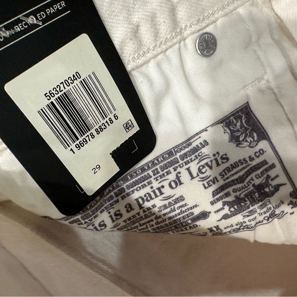 New Levi's Premium Shorts 29 Women's 501 Original Fit High Rise White Boho 2.5" - Picture 10 of 15